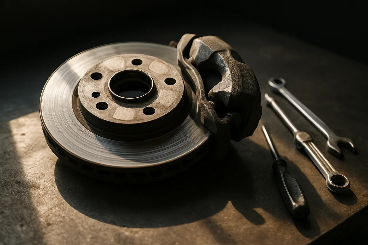 Brake assembly components during service